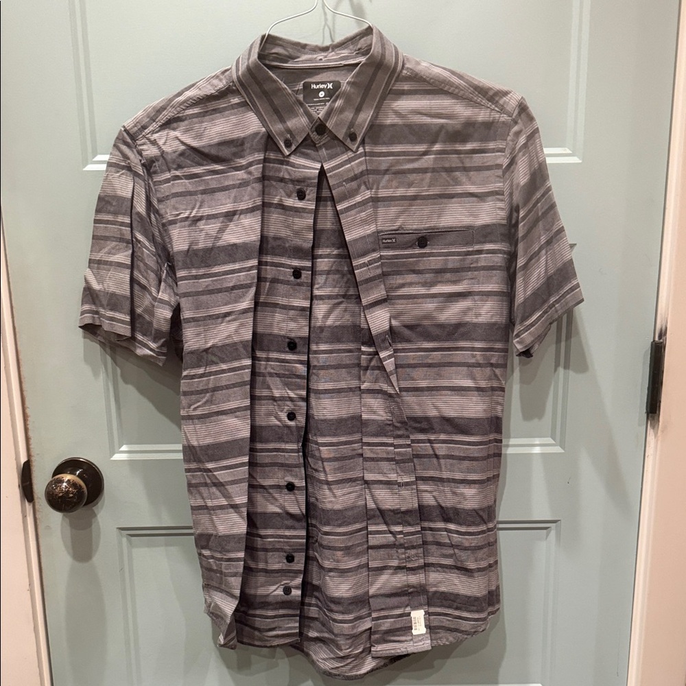 Brixton Gray Striped Casual Button Down Shirt